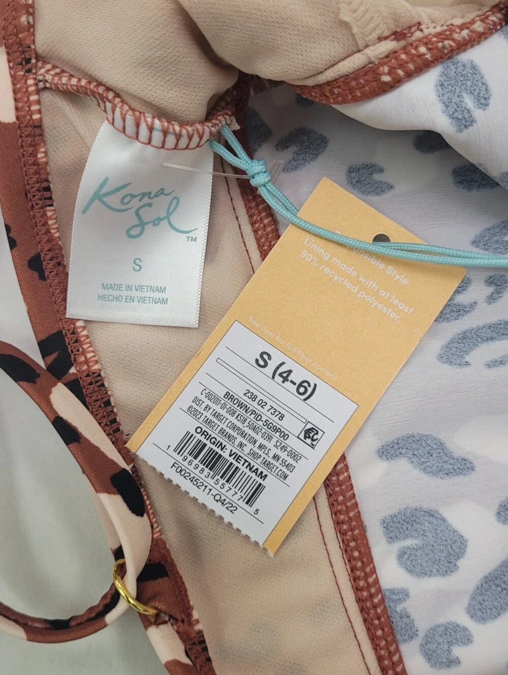Kona Sol Leopard Print High Neck Keyhole Tankini